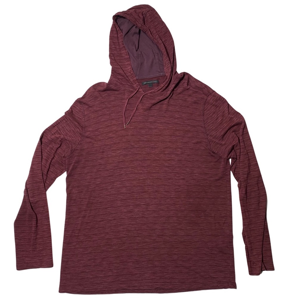 John Varvatos Heather Burgundy Light Hoodie Mens Size XL